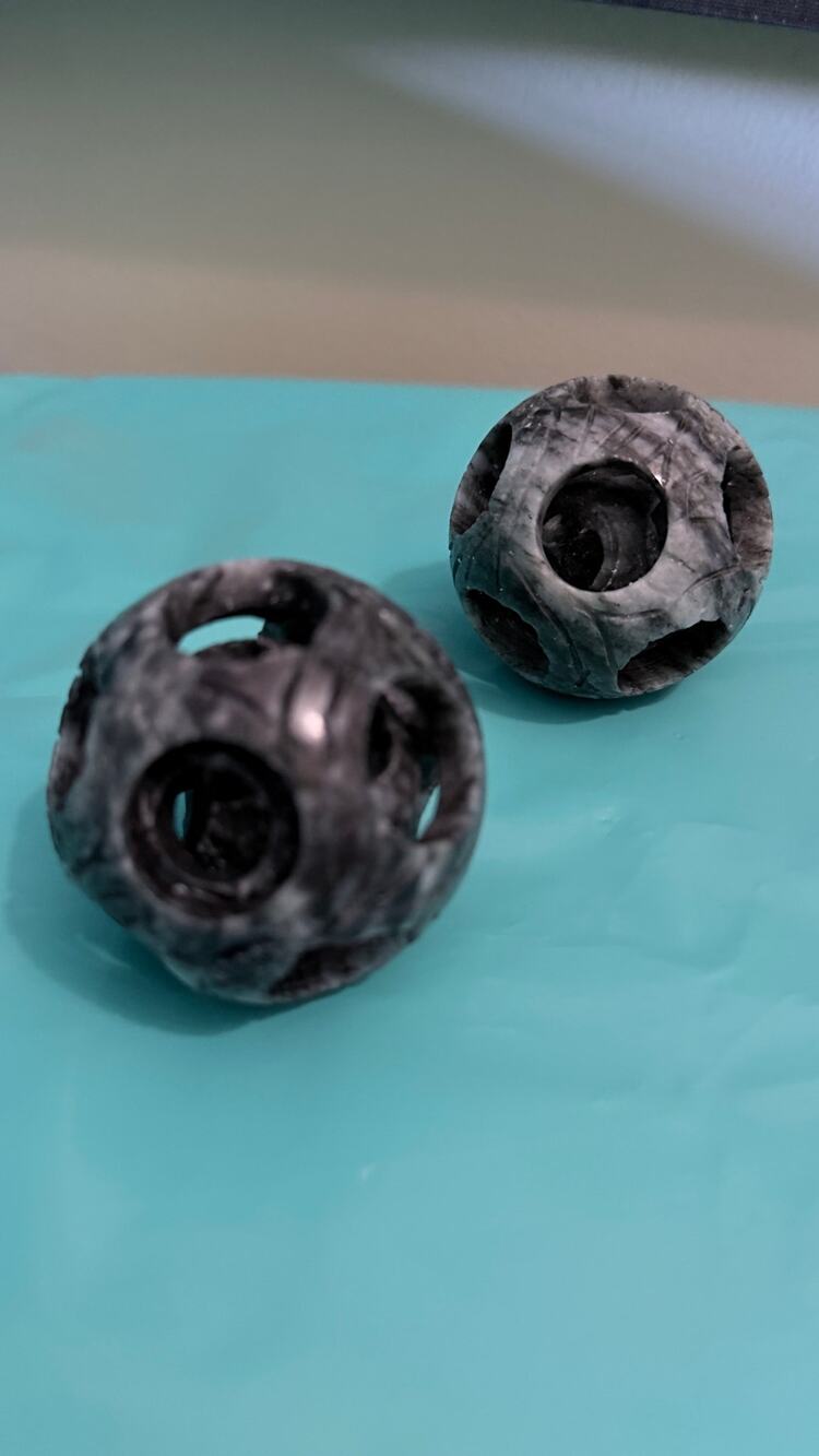 Natural Jade Movable Puzzle Ball – Intricate 3 Layer Hand Carved Chinese Sphere